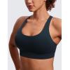 imageCRZ YOGA Womens Strappy Sports Bras Fitness Workout Padded Yoga Top Criss Cross Back CamiTrue Navy