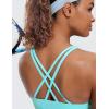 imageCRZ YOGA Womens Strappy Sports Bras Fitness Workout Padded Yoga Top Criss Cross Back CamiTurquoise