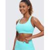 imageCRZ YOGA Womens Strappy Sports Bras Fitness Workout Padded Yoga Top Criss Cross Back CamiTurquoise