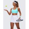 imageCRZ YOGA Womens Strappy Sports Bras Fitness Workout Padded Yoga Top Criss Cross Back CamiTurquoise