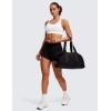 imageCRZ YOGA Womens Strappy Sports Bras Fitness Workout Padded Yoga Top Criss Cross Back CamiWhite