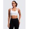 imageCRZ YOGA Womens Strappy Sports Bras Fitness Workout Padded Yoga Top Criss Cross Back CamiWhite