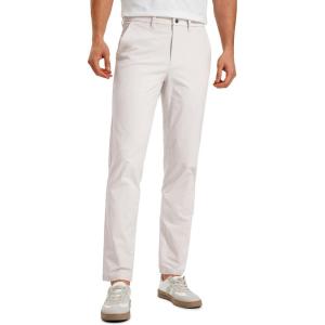 imageCRZ YOGA Casual Golf Pants for Men  32quot Water Resistant Lightweight Work Dress Trousers with Zipper PocketsMilky White Bone