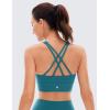 imageCRZ YOGA Womens Butterluxe Strappy High Neck Longline Sports Bra  Wireless Criss Cross Back Padded Workout Cropped TopBorealis Green