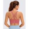 imageCRZ YOGA Womens Butterluxe Strappy High Neck Longline Sports Bra  Wireless Criss Cross Back Padded Workout Cropped TopBriar Rose