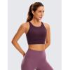 imageCRZ YOGA Womens Butterluxe Strappy High Neck Longline Sports Bra  Wireless Criss Cross Back Padded Workout Cropped TopDeep Purple