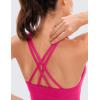 imageCRZ YOGA Womens Butterluxe Strappy High Neck Longline Sports Bra  Wireless Criss Cross Back Padded Workout Cropped TopGranita Pink