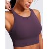 imageCRZ YOGA Womens Butterluxe Strappy High Neck Longline Sports Bra  Wireless Criss Cross Back Padded Workout Cropped TopGrape Thistle Purple