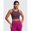 imageCRZ YOGA Womens Butterluxe Strappy High Neck Longline Sports Bra  Wireless Criss Cross Back Padded Workout Cropped TopGrape Thistle Purple
