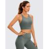 imageCRZ YOGA Womens Butterluxe Strappy High Neck Longline Sports Bra  Wireless Criss Cross Back Padded Workout Cropped TopGrey Sage