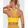 imageCRZ YOGA Womens Butterluxe Strappy High Neck Longline Sports Bra  Wireless Criss Cross Back Padded Workout Cropped TopHigh Visibility Yellow