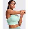 imageCRZ YOGA Womens Butterluxe Strappy High Neck Longline Sports Bra  Wireless Criss Cross Back Padded Workout Cropped TopMint Moment