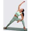 imageCRZ YOGA Womens Butterluxe Strappy High Neck Longline Sports Bra  Wireless Criss Cross Back Padded Workout Cropped TopMint Moment