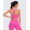 imageCRZ YOGA Womens Butterluxe Strappy High Neck Longline Sports Bra  Wireless Criss Cross Back Padded Workout Cropped TopNeonlight Purple