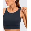 imageCRZ YOGA Womens Butterluxe Strappy High Neck Longline Sports Bra  Wireless Criss Cross Back Padded Workout Cropped TopTrue Navy