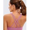 imageCRZ YOGA Womens Butterluxe Strappy High Neck Longline Sports Bra  Wireless Criss Cross Back Padded Workout Cropped TopVelvet Dust