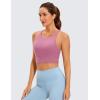 imageCRZ YOGA Womens Butterluxe Strappy High Neck Longline Sports Bra  Wireless Criss Cross Back Padded Workout Cropped TopVelvet Dust