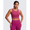 imageCRZ YOGA Womens Butterluxe Strappy High Neck Longline Sports Bra  Wireless Criss Cross Back Padded Workout Cropped TopWashed Mauve