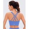 imageCRZ YOGA Womens Butterluxe Strappy High Neck Longline Sports Bra  Wireless Criss Cross Back Padded Workout Cropped TopWild Indigo