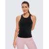 imageCRZ YOGA Butterluxe Womens Racerback Workout Tank Tops High Neck Sleeveless Camisole Athletic Gym ShirtsBlack