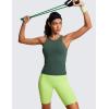 imageCRZ YOGA Butterluxe Womens Racerback Workout Tank Tops High Neck Sleeveless Camisole Athletic Gym ShirtsDark Forest Green