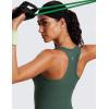 imageCRZ YOGA Butterluxe Womens Racerback Workout Tank Tops High Neck Sleeveless Camisole Athletic Gym ShirtsDark Forest Green