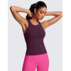 imageCRZ YOGA Butterluxe Womens Racerback Workout Tank Tops High Neck Sleeveless Camisole Athletic Gym ShirtsDeep Purple