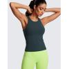 imageCRZ YOGA Butterluxe Womens Racerback Workout Tank Tops High Neck Sleeveless Camisole Athletic Gym ShirtsForest Dark Green
