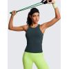 imageCRZ YOGA Butterluxe Womens Racerback Workout Tank Tops High Neck Sleeveless Camisole Athletic Gym ShirtsForest Dark Green