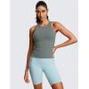 imageCRZ YOGA Butterluxe Womens Racerback Workout Tank Tops High Neck Sleeveless Camisole Athletic Gym ShirtsGrey Sage