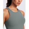 imageCRZ YOGA Butterluxe Womens Racerback Workout Tank Tops High Neck Sleeveless Camisole Athletic Gym ShirtsGrey Sage