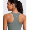 imageCRZ YOGA Butterluxe Womens Racerback Workout Tank Tops High Neck Sleeveless Camisole Athletic Gym ShirtsGrey Sage