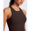 imageCRZ YOGA Butterluxe Womens Racerback Workout Tank Tops High Neck Sleeveless Camisole Athletic Gym ShirtsHot Fudge Brown