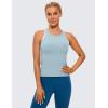 imageCRZ YOGA Butterluxe Womens Racerback Workout Tank Tops High Neck Sleeveless Camisole Athletic Gym ShirtsLight Grayish Blue