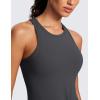 imageCRZ YOGA Butterluxe Womens Racerback Workout Tank Tops High Neck Sleeveless Camisole Athletic Gym ShirtsMysterious Grey