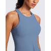 imageCRZ YOGA Butterluxe Womens Racerback Workout Tank Tops High Neck Sleeveless Camisole Athletic Gym ShirtsOasis Blue