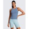 imageCRZ YOGA Butterluxe Womens Racerback Workout Tank Tops High Neck Sleeveless Camisole Athletic Gym ShirtsOasis Blue