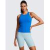 imageCRZ YOGA Butterluxe Womens Racerback Workout Tank Tops High Neck Sleeveless Camisole Athletic Gym ShirtsSparkle Blue