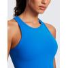 imageCRZ YOGA Butterluxe Womens Racerback Workout Tank Tops High Neck Sleeveless Camisole Athletic Gym ShirtsSparkle Blue