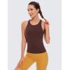 imageCRZ YOGA Butterluxe Womens Racerback Workout Tank Tops High Neck Sleeveless Camisole Athletic Gym ShirtsTaupe