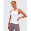 imageCRZ YOGA Butterluxe Womens Racerback Workout Tank Tops High Neck Sleeveless Camisole Athletic Gym ShirtsWhite