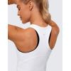imageCRZ YOGA Butterluxe Womens Racerback Workout Tank Tops High Neck Sleeveless Camisole Athletic Gym ShirtsWhite