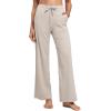 imageCRZ YOGA Cloud Jersey Wide Leg Sweatpants Women 30 High Waisted Casual Lounge Pajama Travel Pants with PocketsMojave Tan