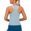 imageCRZ YOGA Butterluxe Womens Racerback Workout Tank Tops High Neck Sleeveless Camisole Athletic Gym ShirtsLight Grayish Blue