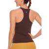 imageCRZ YOGA Butterluxe Womens Racerback Workout Tank Tops High Neck Sleeveless Camisole Athletic Gym ShirtsTaupe