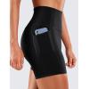 imageCRZ YOGA Womens Naked Feeling Biker Shorts with Pockets 5  High Waisted Yoga Gym Workout SpandexBlack