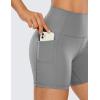 imageCRZ YOGA Womens Naked Feeling Biker Shorts with Pockets 5  High Waisted Yoga Gym Workout SpandexDark Carbon