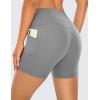 imageCRZ YOGA Womens Naked Feeling Biker Shorts with Pockets 5  High Waisted Yoga Gym Workout SpandexDark Carbon