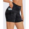 imageCRZ YOGA Womens Naked Feeling Biker Shorts with Pockets 5  High Waisted Yoga Gym Workout SpandexDark Grey Camouflage