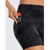 imageCRZ YOGA Womens Naked Feeling Biker Shorts with Pockets 5  High Waisted Yoga Gym Workout SpandexDark Grey Camouflage